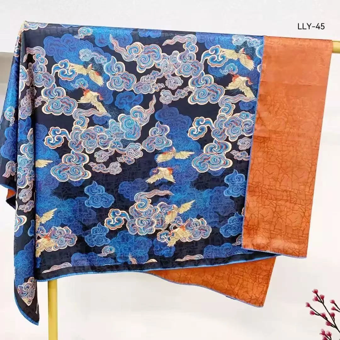 N331【瑞鹤呈祥】140*140高货国风高端围巾