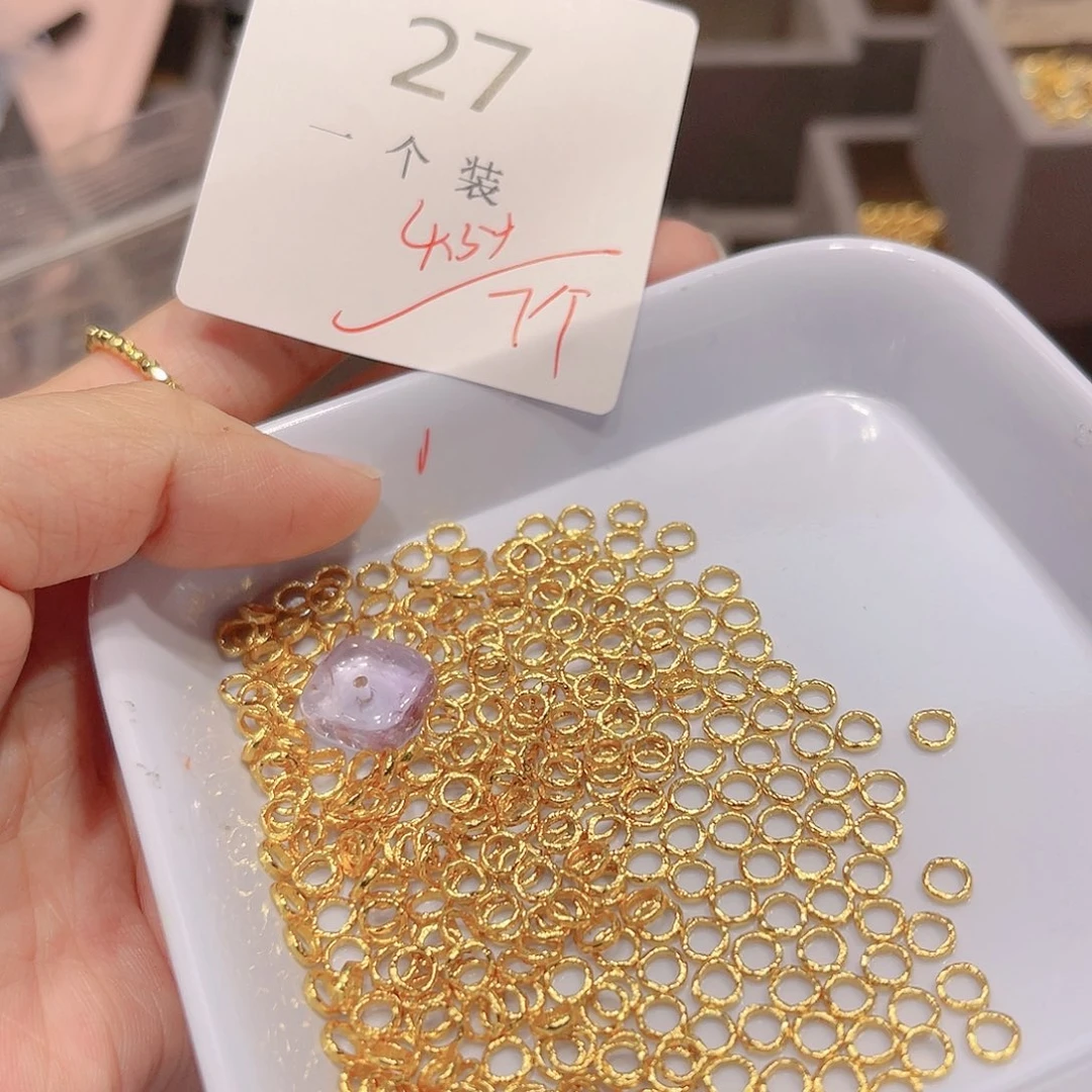 紫晶珠宝半成品银S925镀金镶嵌27
