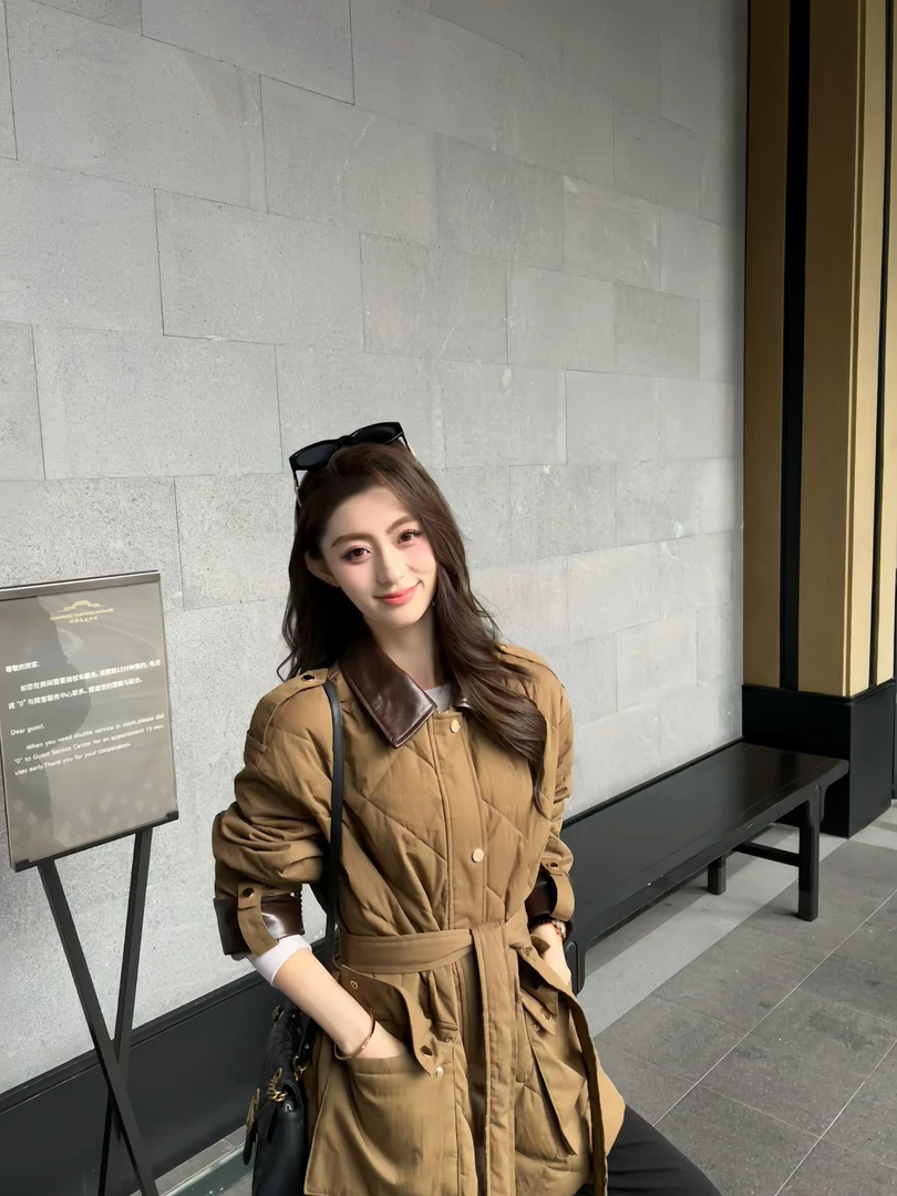 【HanHan】90白鹅绒女士时尚冬季气质百搭收腰加厚中长款