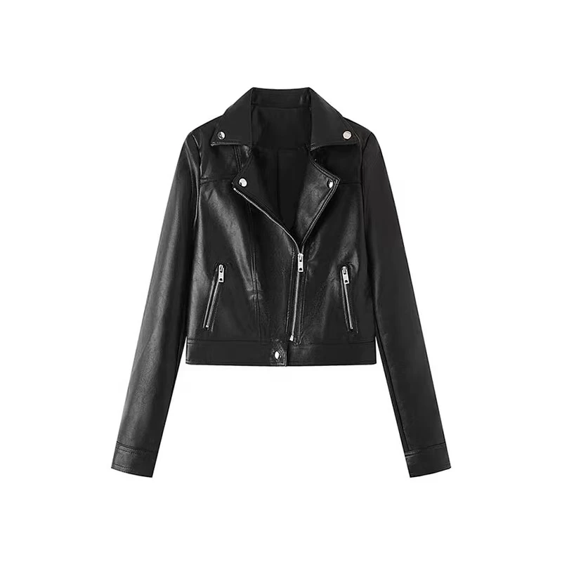 【反骨ZAI】机车女孩PU皮短款皮衣外套#08101