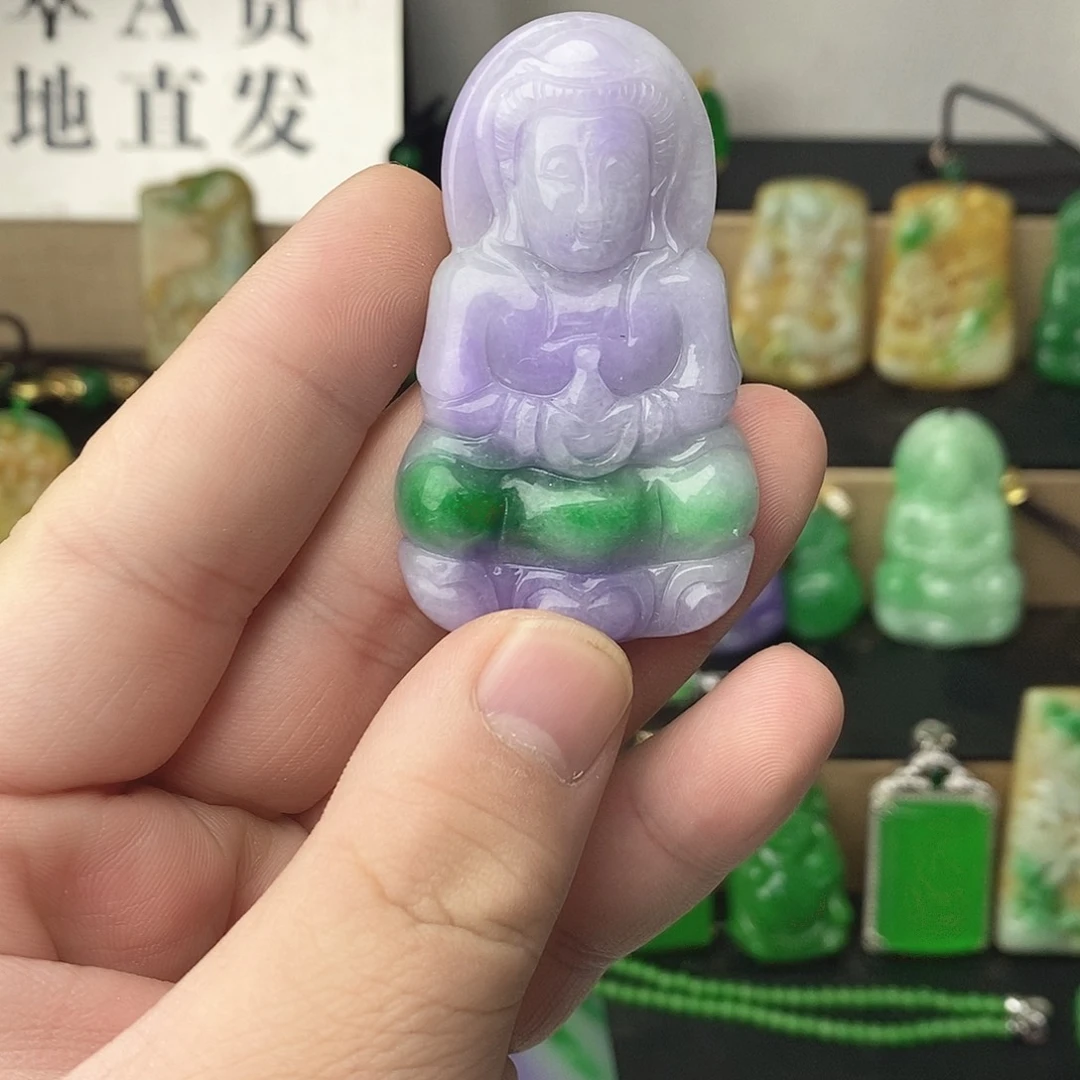 翡翠银S925镶嵌吊坠(赠链)