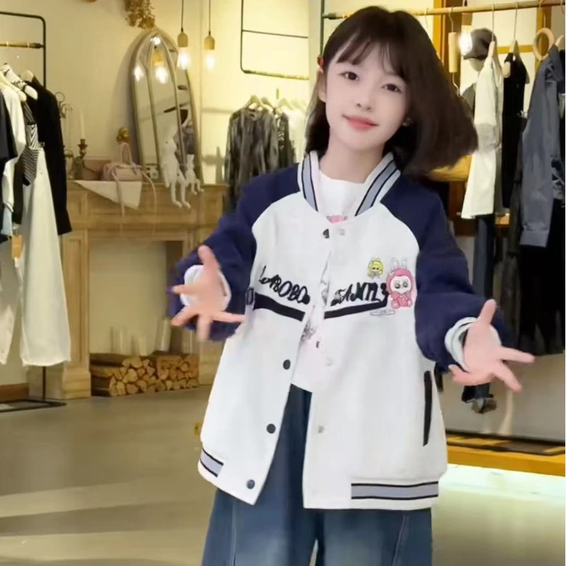 女童外套春秋款2025新款洋气儿童休闲棒球服中大童秋季拼色上衣潮