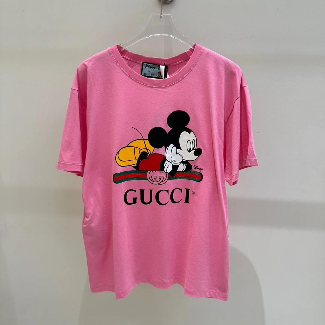 全新未使用 GUCCI/古驰 GU1335 logo印花棉质T恤 L码 原价4800