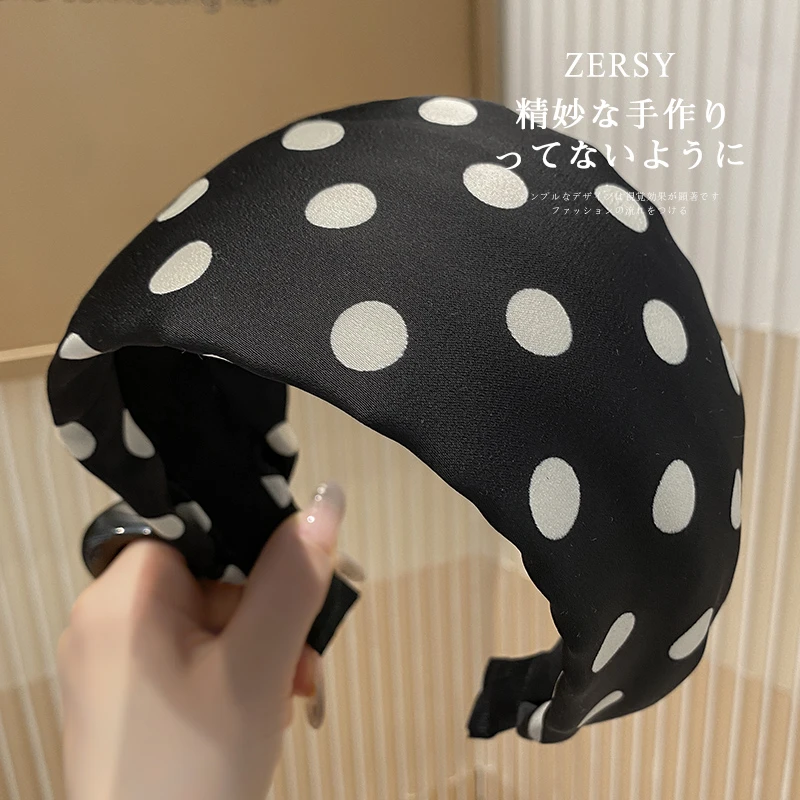 2025新款发箍波点时尚宽边发卡高颅顶百搭气质女压发发捆头饰发饰