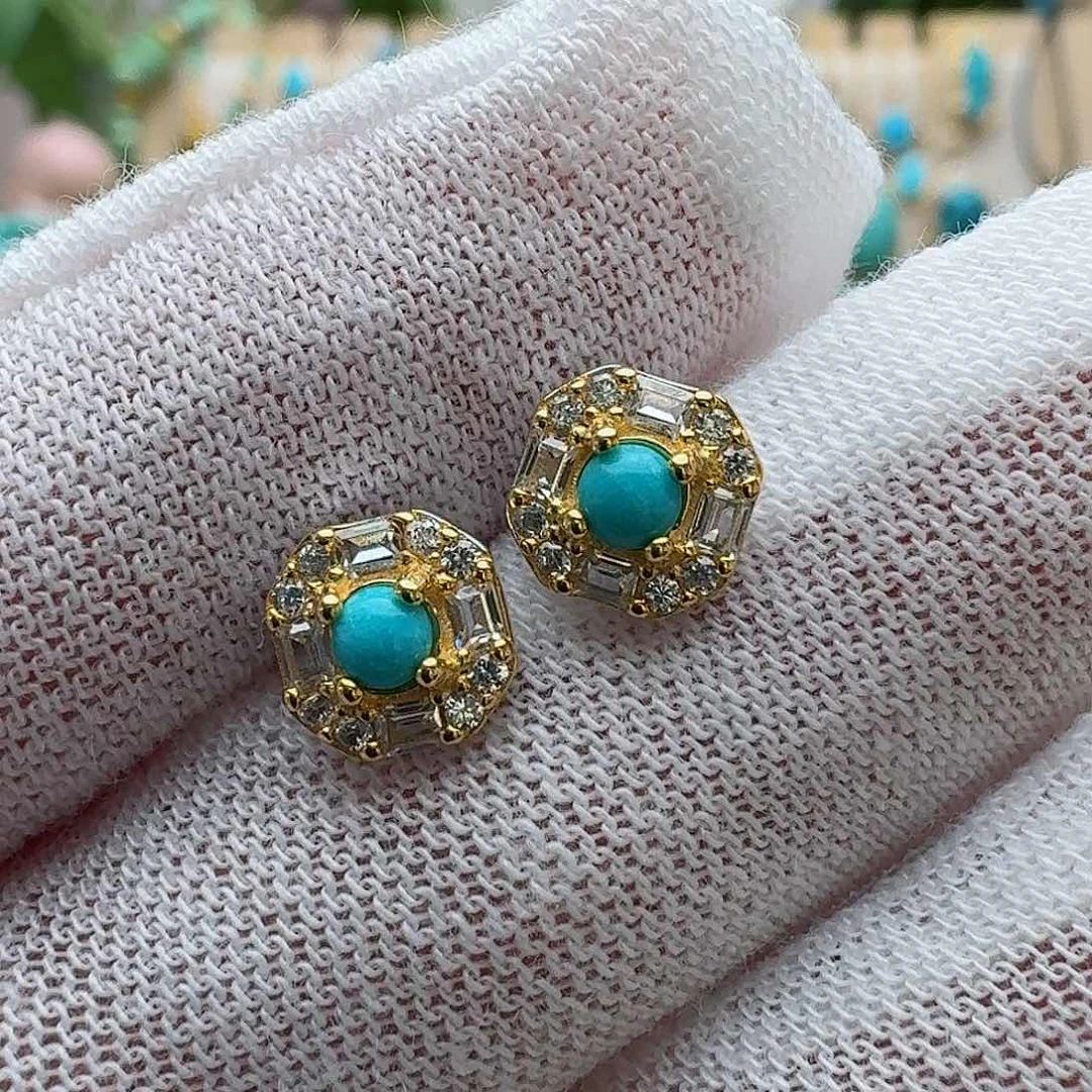 绿松石珠宝奇石银S925镶嵌