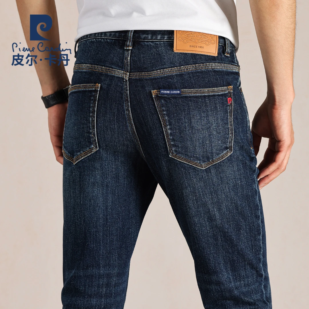 【秋季三本针】皮尔卡丹牛仔长裤男士休闲直筒宽松时尚男22533