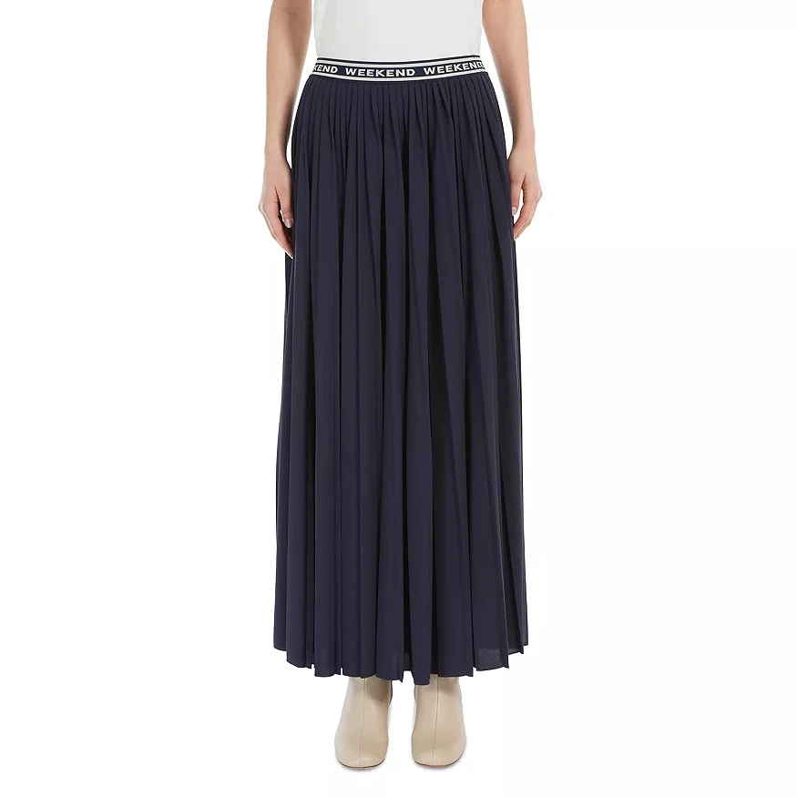 未使用 MaxMara 【国现】女士新款百褶半身裙 Bleu 002