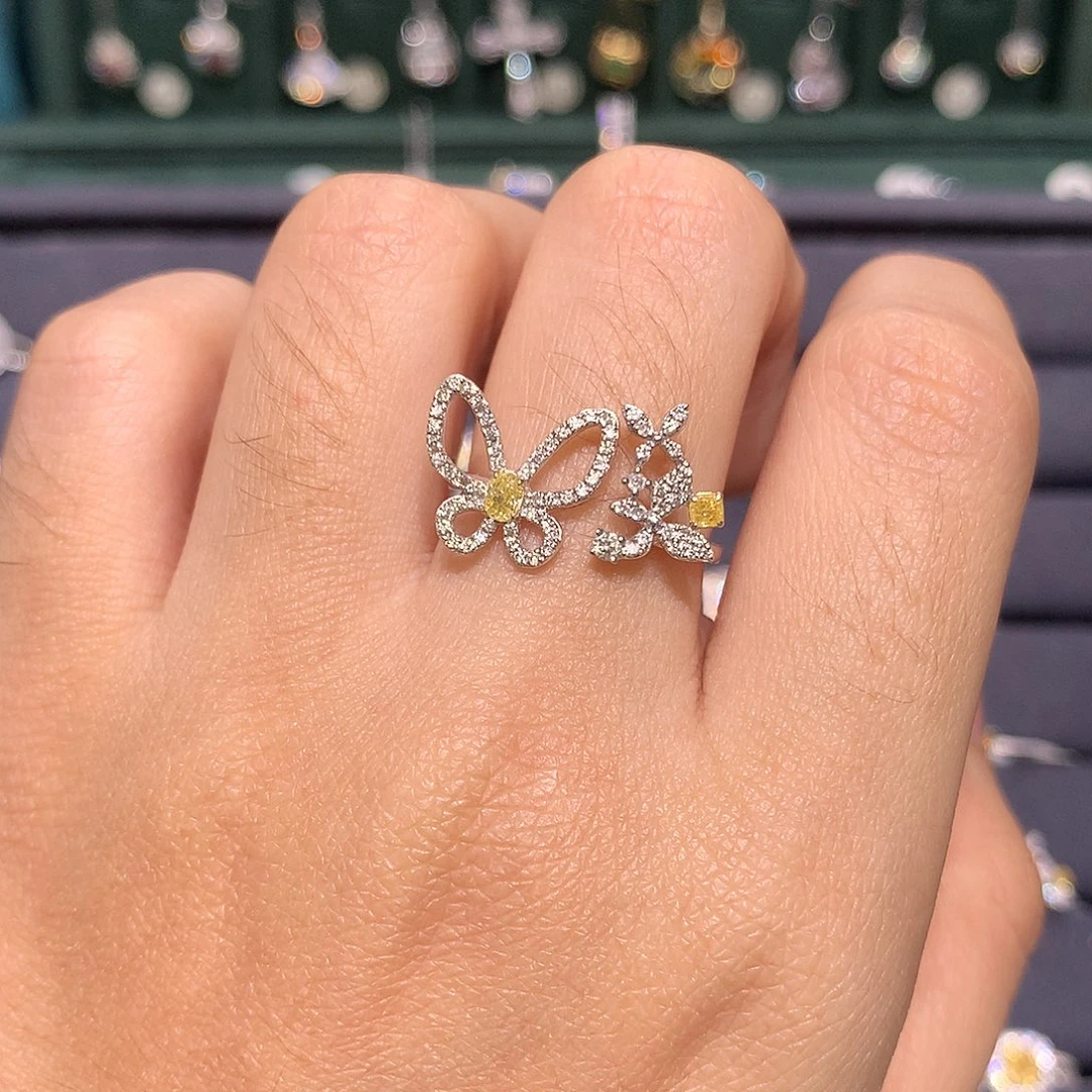 18K金镶嵌戒指/指环钻石