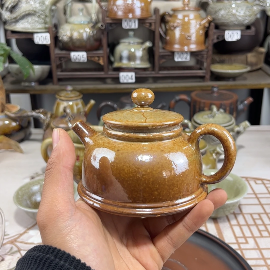 180cc白泥体验款柴烧半月壶