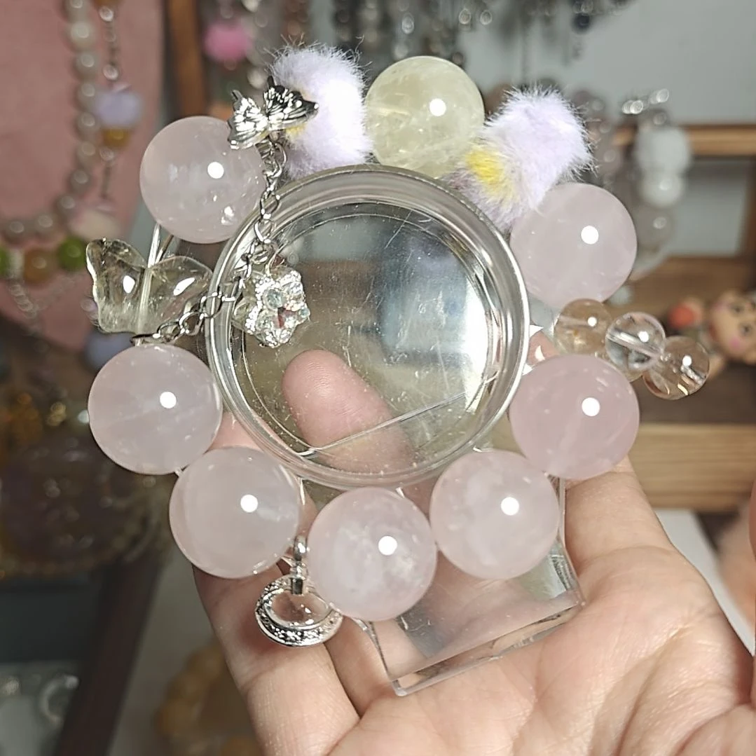 合金手链水晶六佰】童趣系列粉水晶19卡