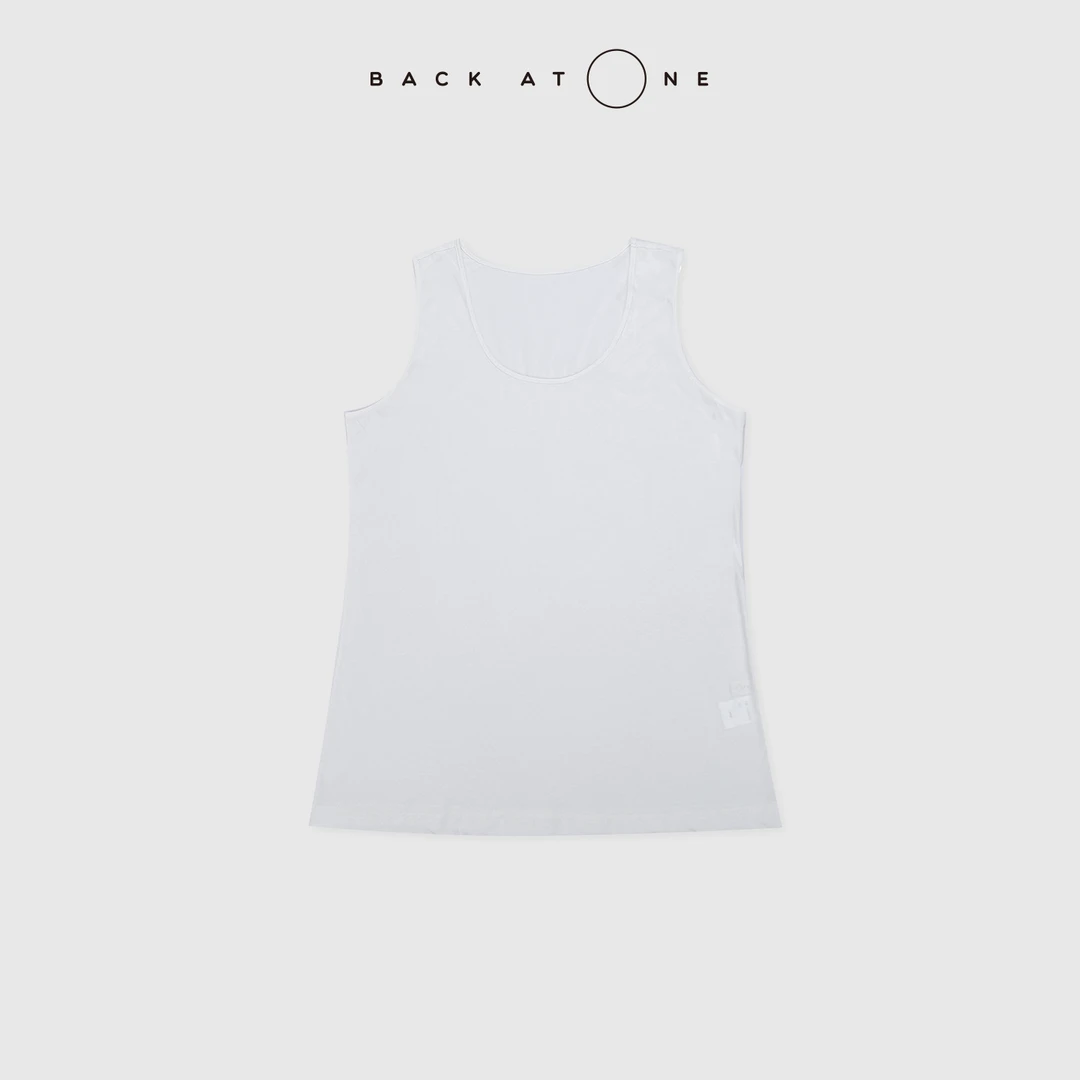 BACKATONE“心动之选” 柔软舒适百搭运动白色背心 BFF-1BF659K-K