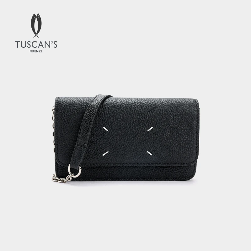 TUSCAN'S极简高级感百搭女士通勤单肩包真皮牛皮链条包时代双鱼