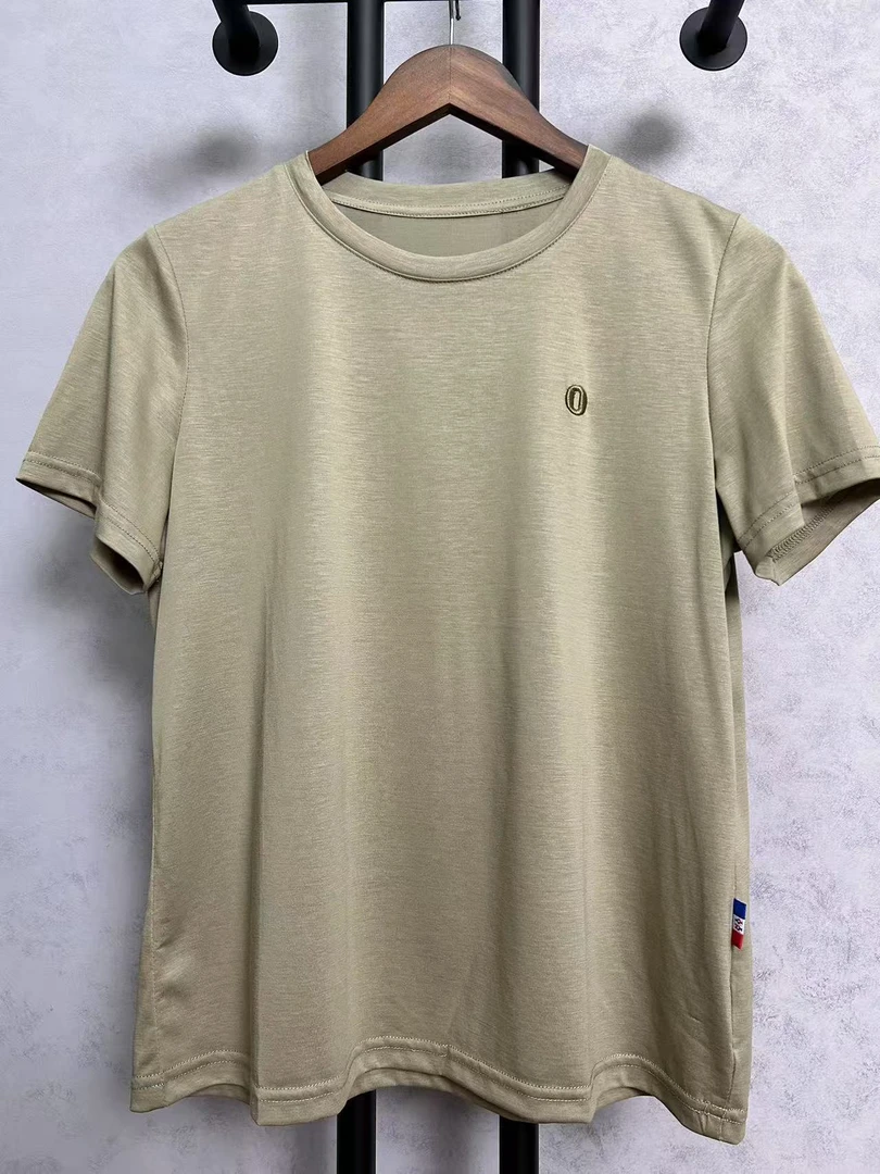 夏季清凉透气宽松舒适刺绣0标半袖