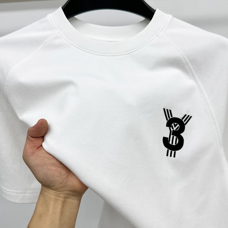 CATIA SELI夏季休闲男士阔版短袖t恤纯棉时尚中青年百搭半袖潮