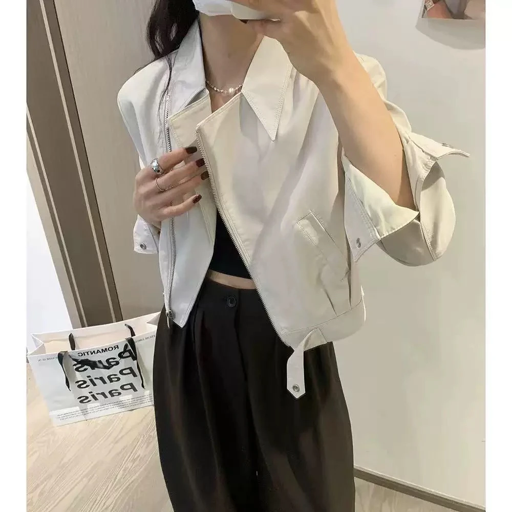 新疆包邮【1258】短款夹克皮衣-衣长47