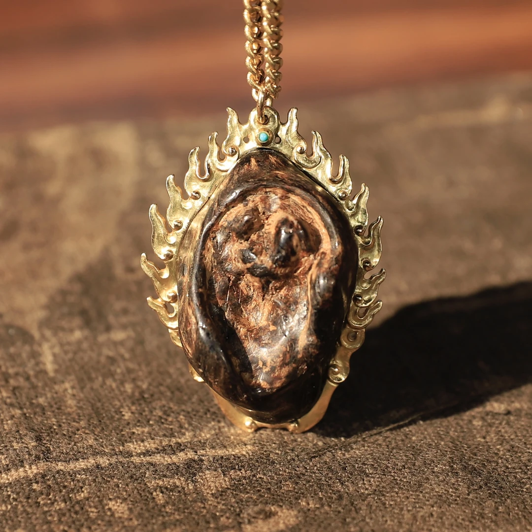 rongyi/蓉艺 沉香文莱天然野生沉香沉水树结瘤设计款（舍利子）吊坠