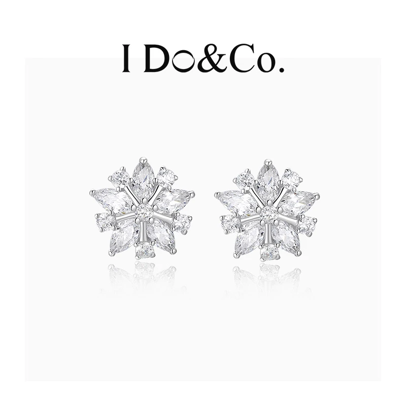 I Do&Co. 925银耳饰 星芒雪瓣耳钉925银轻奢小众高级感耳饰送女友
