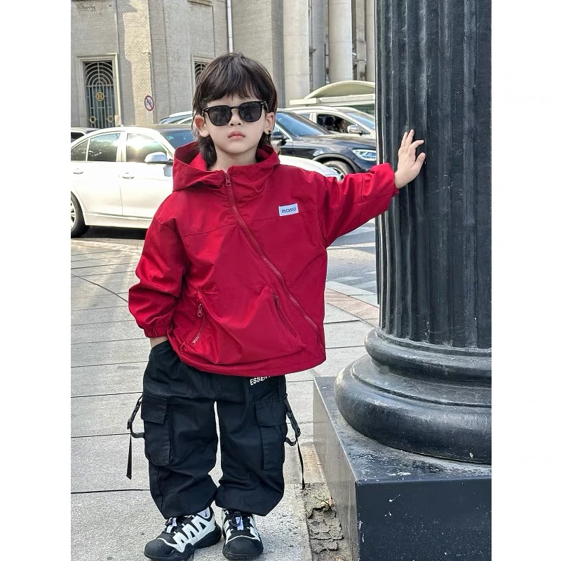 2187潮流百搭洋气流行酷帅秋冬男女童加棉冲锋衣