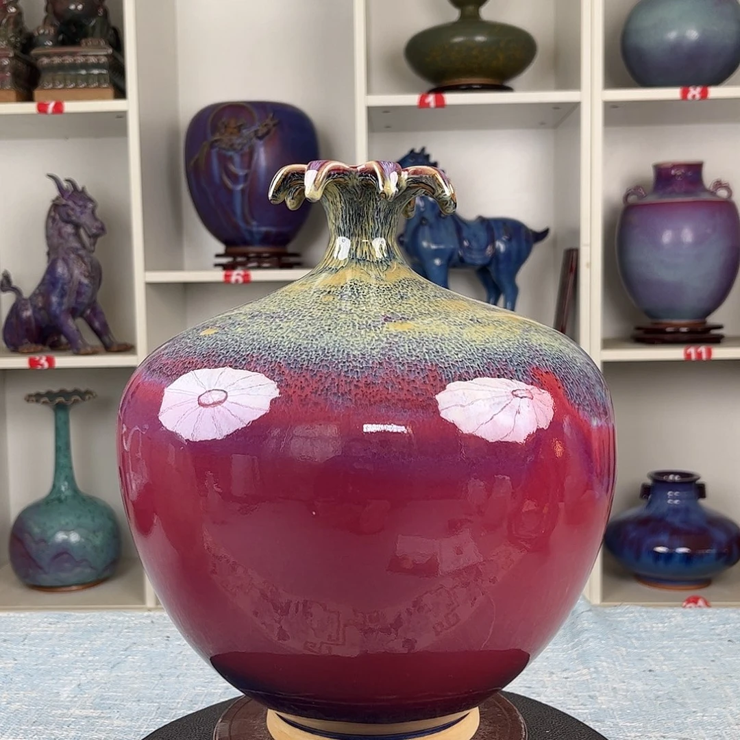 瓷片摆件……石榴瓶……无礼盒