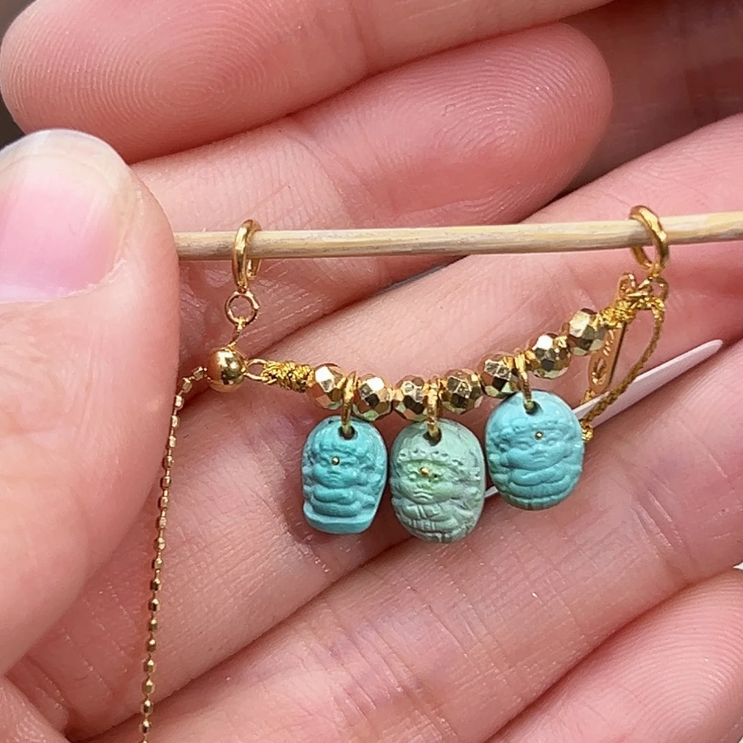 绿松石珠宝奇石18K金镶嵌