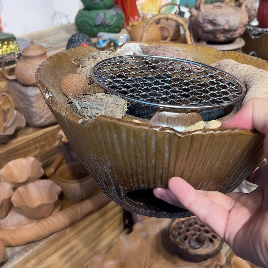 可以养的粗陶原矿老岩泥茶器