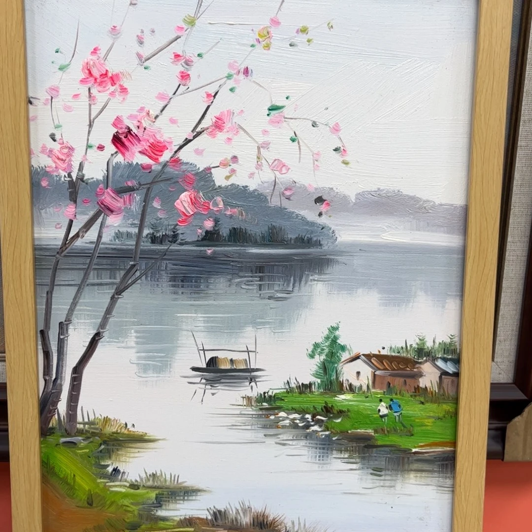 手工手绘精品油画带框32+42尺寸