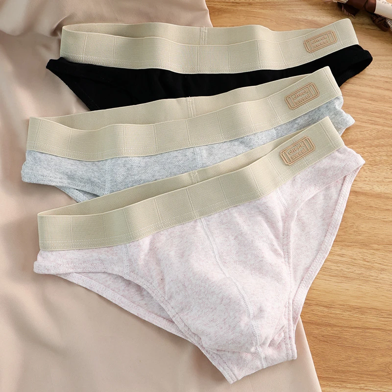 男士内裤时尚潮流夏季宽松透气舒适简约纯色三角裤头青少年底裤男