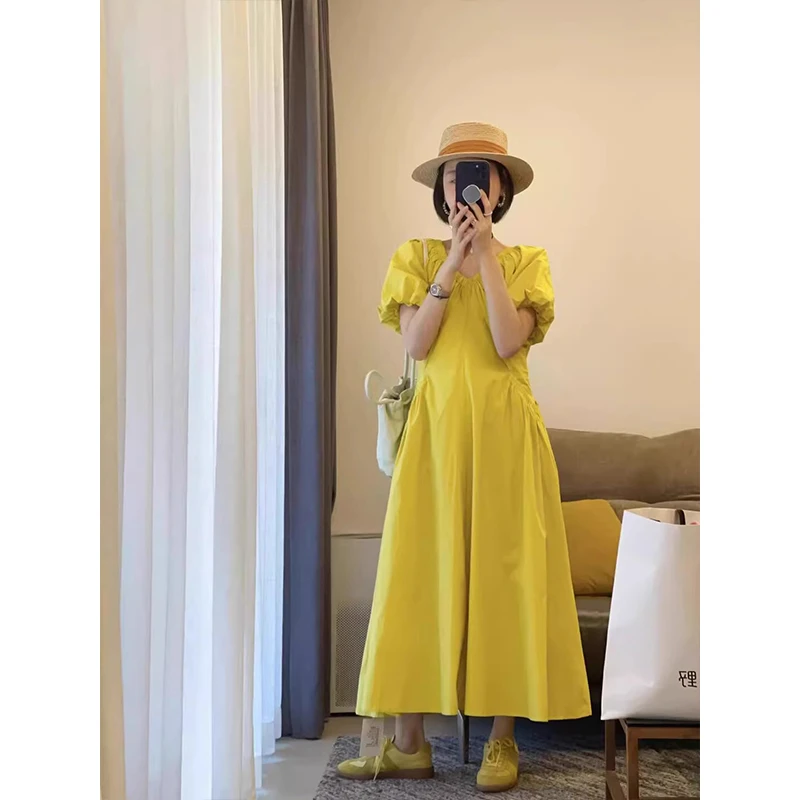 法式高级感气质连衣裙女夏季大码胖mm爆款独特漂亮掐腰显瘦长裙子
