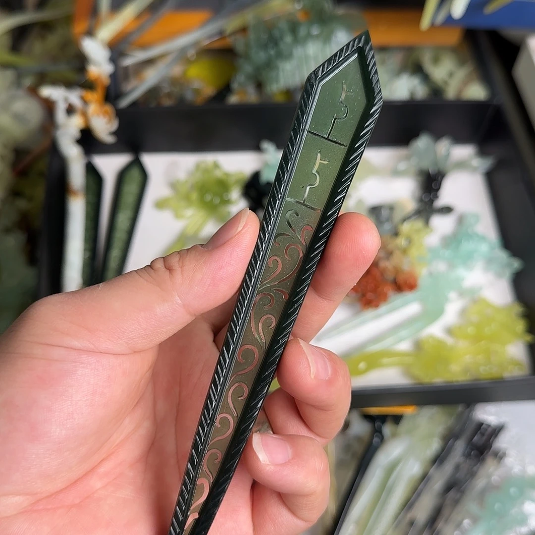 蛇纹石玉未镶嵌发饰