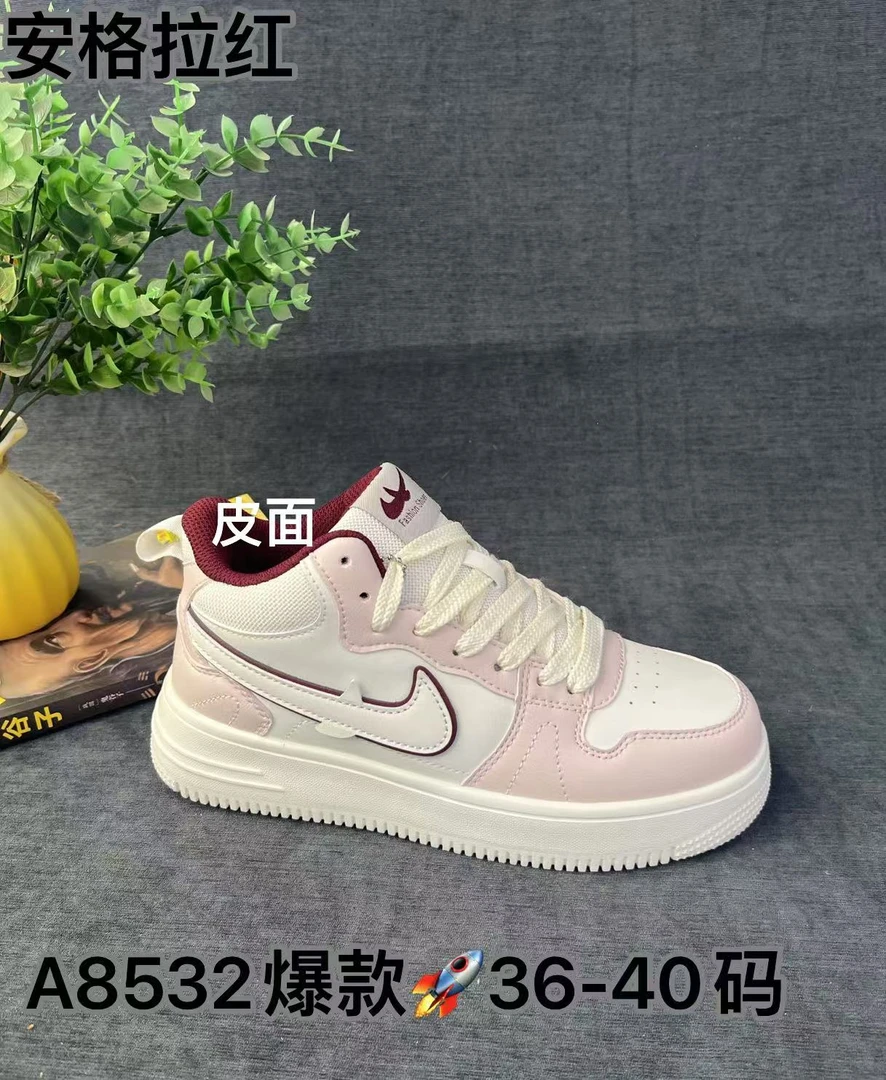 冬季加绒女鞋空军一号高帮小白鞋板鞋新款安哥拉红百搭休闲运动鞋