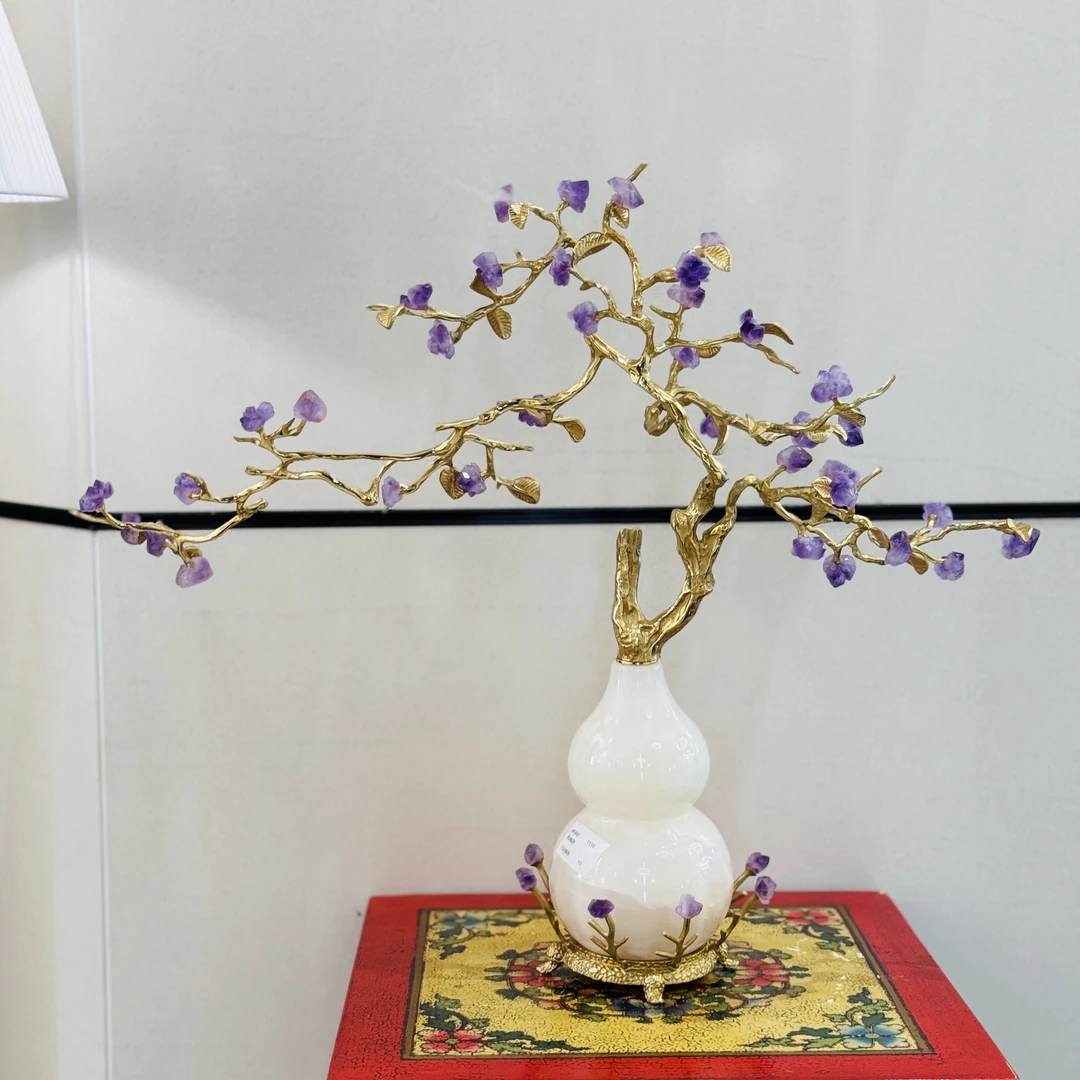 【本尼家】AP624 装饰黄铜水晶摆件 65*22*58cm