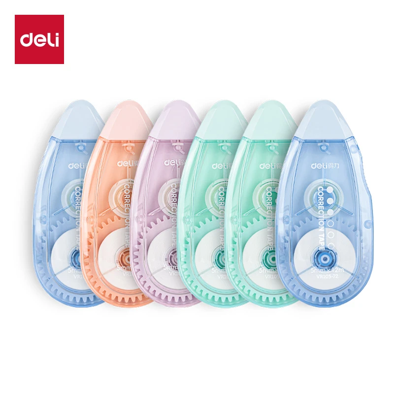 得力大容量修正带学生高性价比实惠装涂改带12个共144m