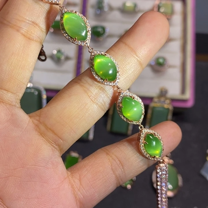 和田玉（碧玉）银S925镶嵌颈饰