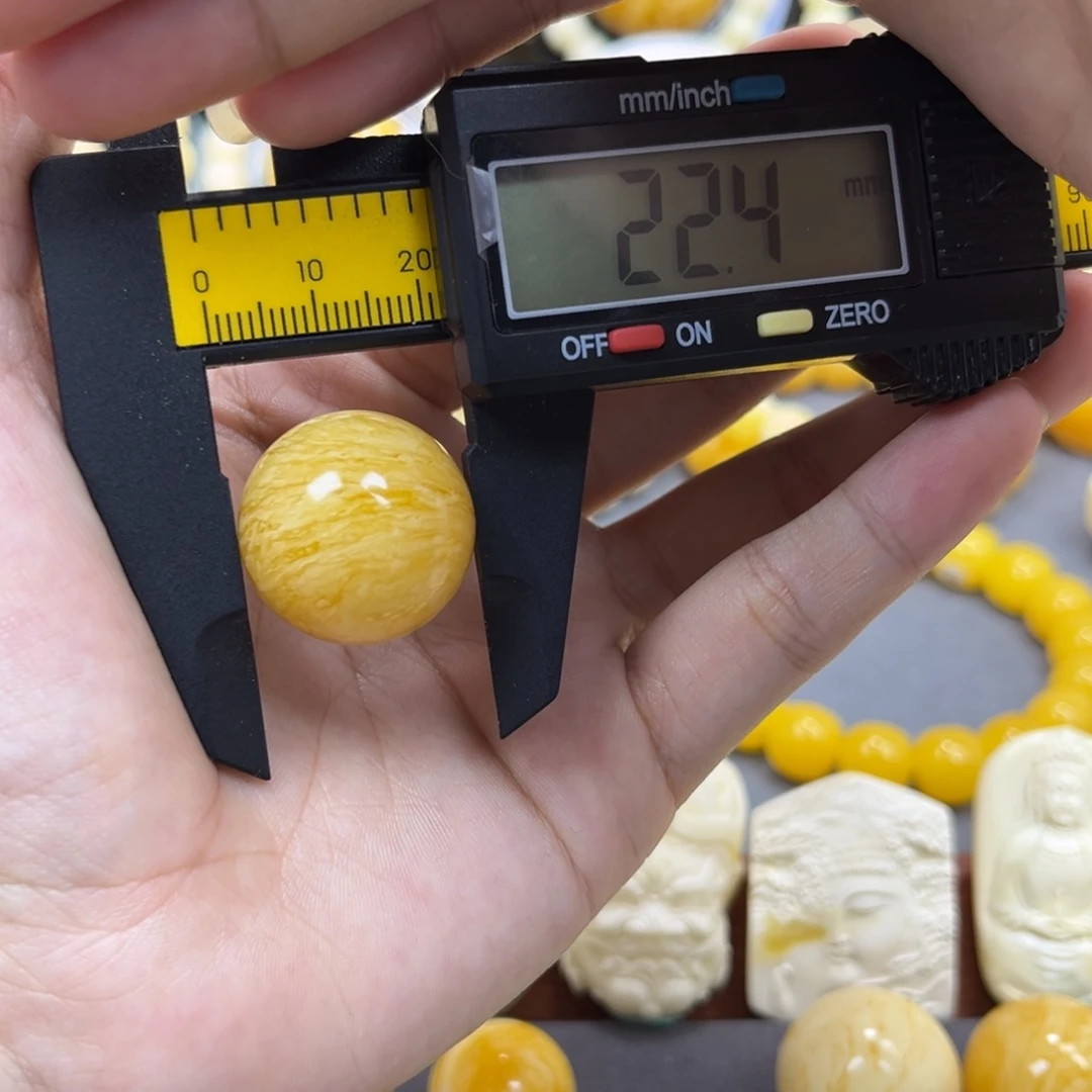 琥珀未镶嵌手串单珠圆珠