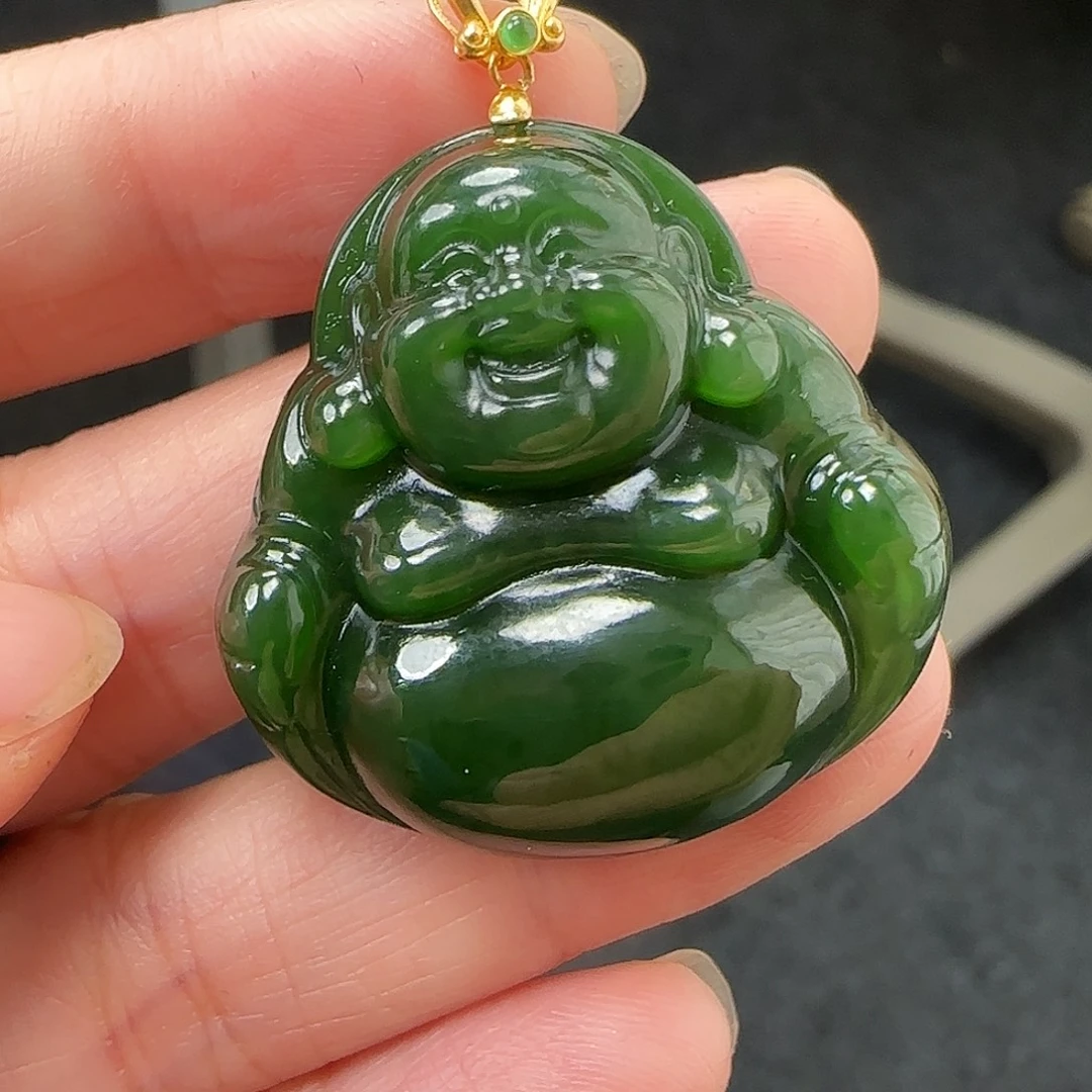 和田玉18K金镶嵌颈饰31+