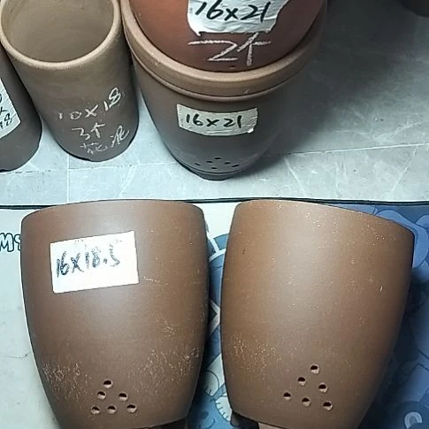 三角两个花盆紫砂