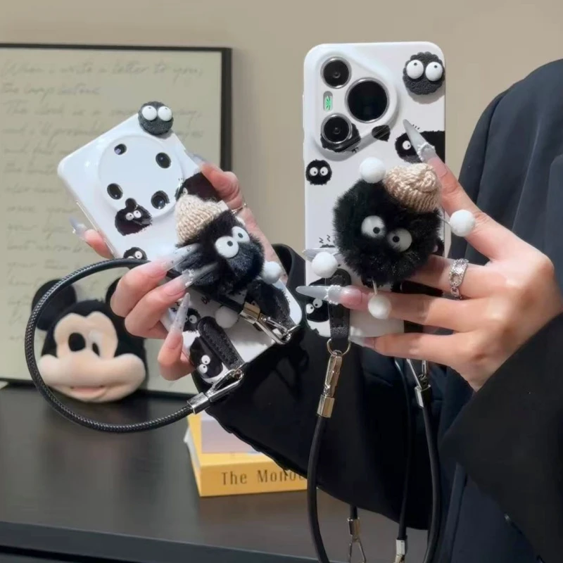 奥菲顿黑煤球支架挂绳适用苹果17/16菲林手机壳华为vivoppo小米15