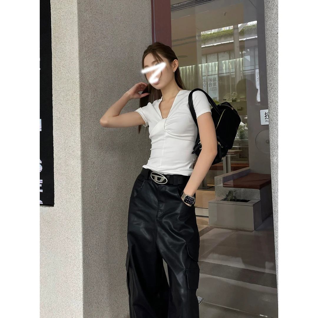 基础百搭打底短袖T恤两穿修身辣妹百搭显瘦内搭上衣女一字肩
