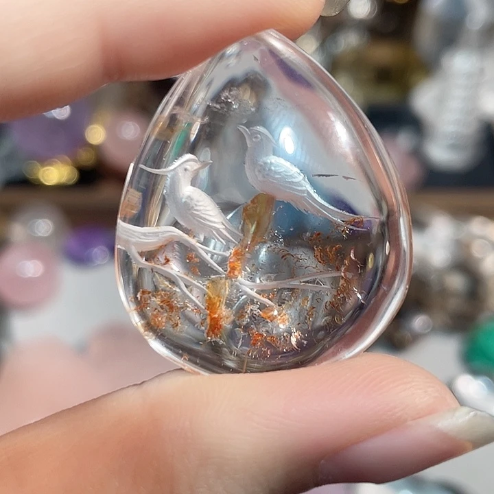 白水雕刻未镶嵌水晶