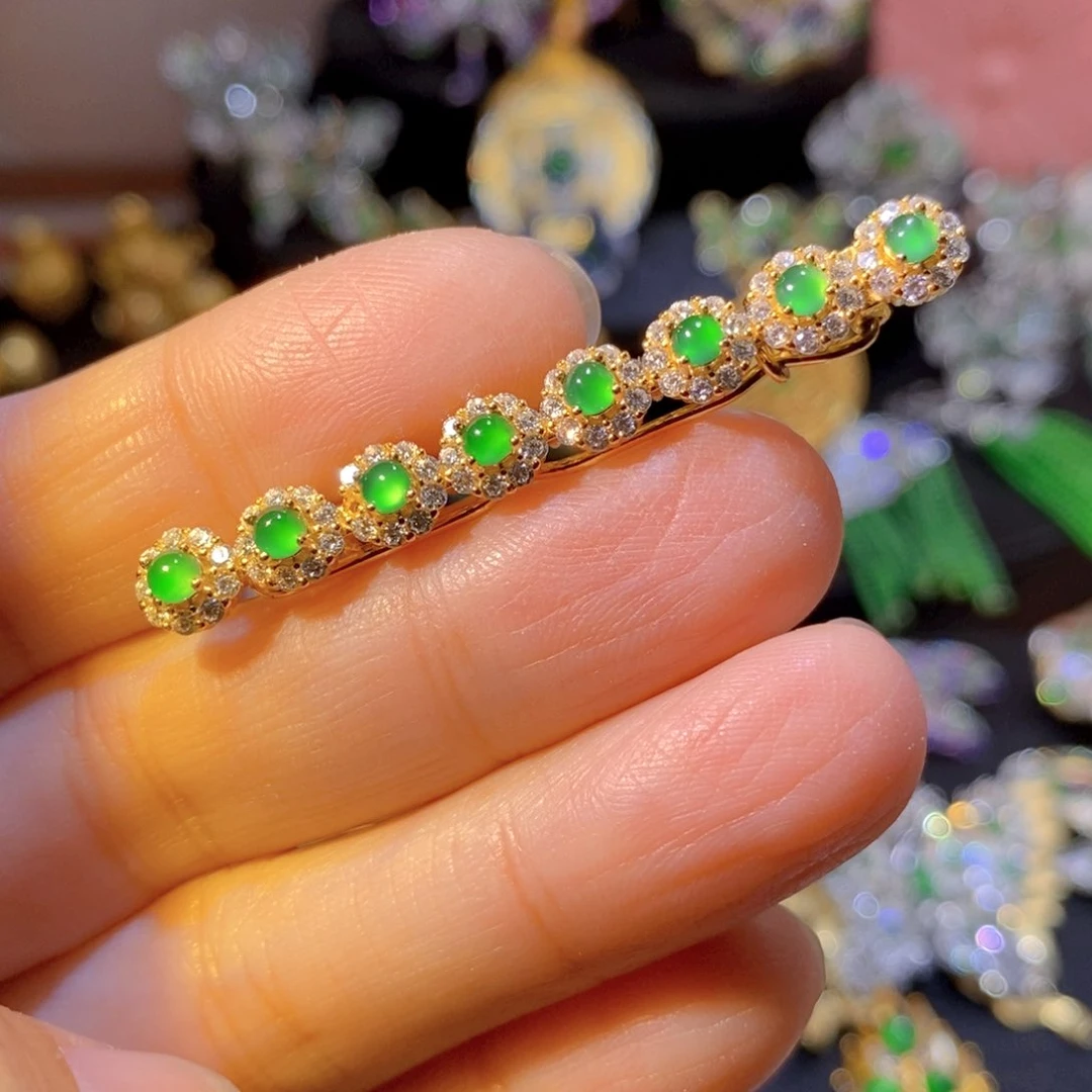 吊坠(不含链)银S925镶嵌翡翠