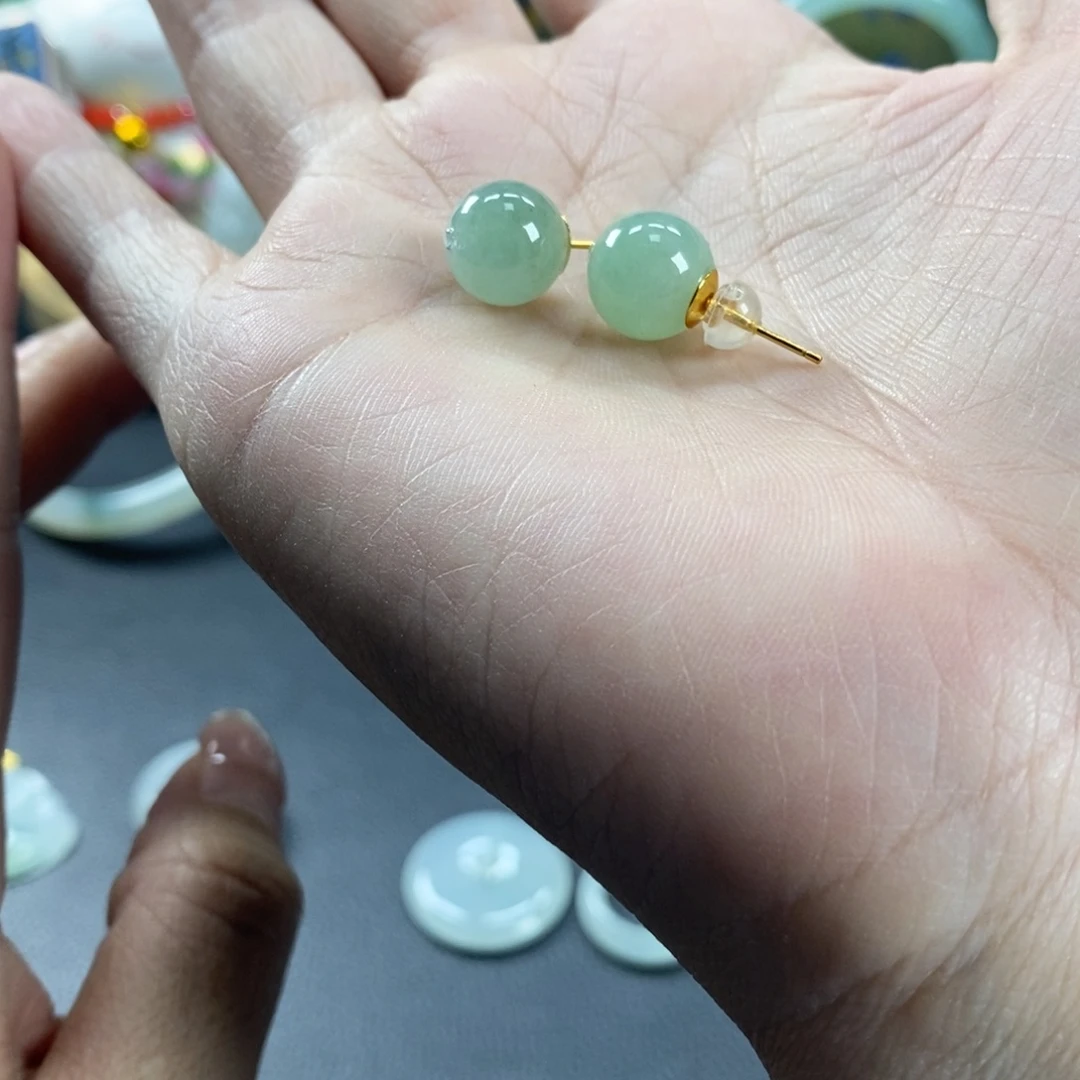 翡翠未镶嵌耳饰天然翡翠