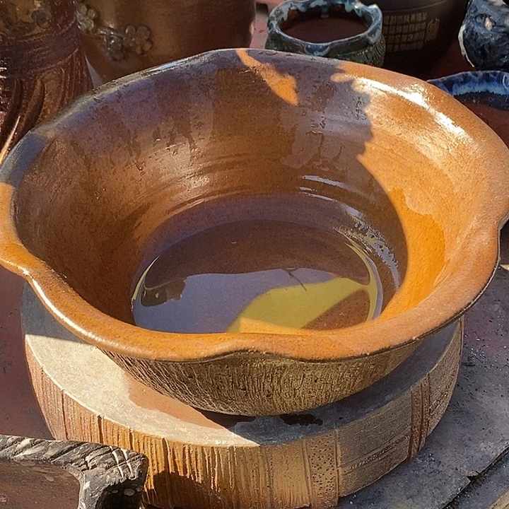 紫砂花盆直26高度12无孔手工处理