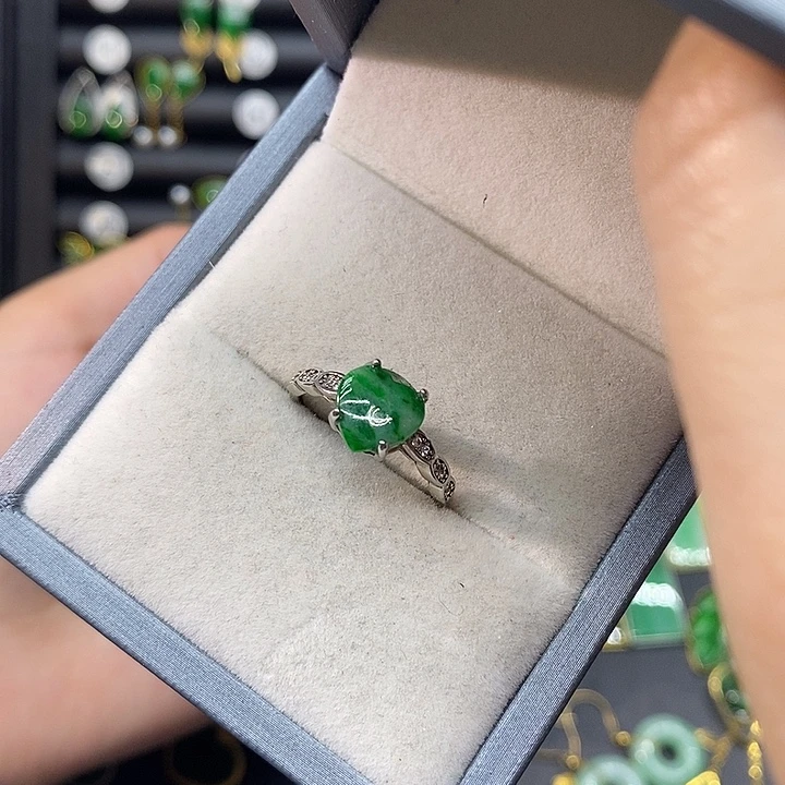 翡翠银S925镶嵌戒指