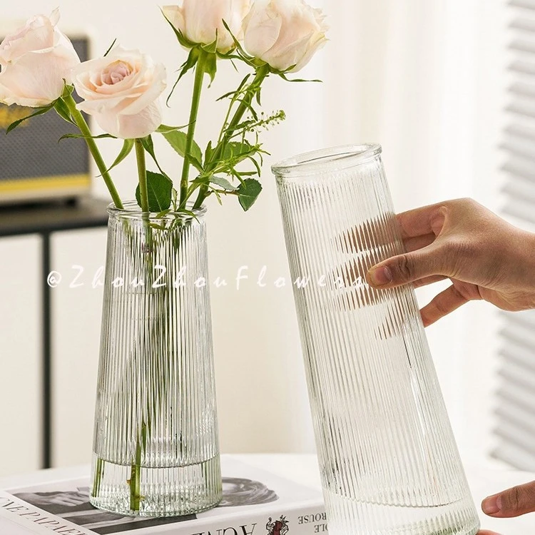 【郝平有礼①】北欧简约透明玻璃花瓶单支装破损补发鲜花瓶。