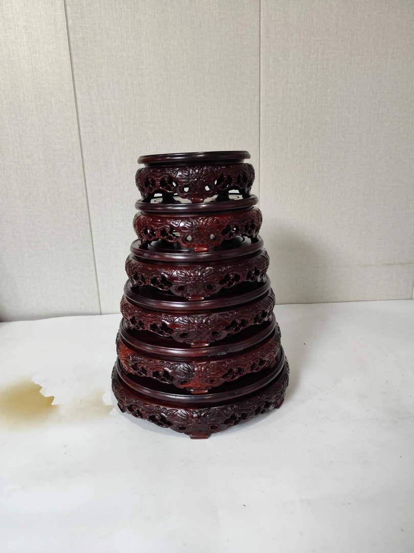 229    非洲酸枝圆形底座（套装6个）