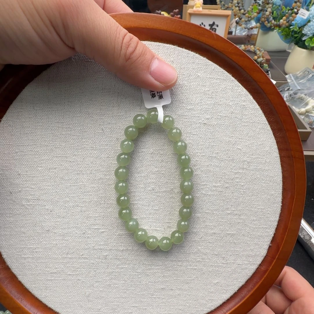 和田玉未镶嵌手链卡8晴水碧玉，31