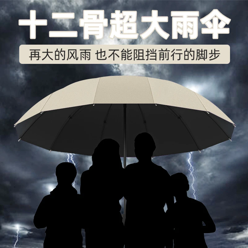 手动伞大号双人雨伞高级感男晴雨伞两用商务太阳伞手动折叠防晒遮