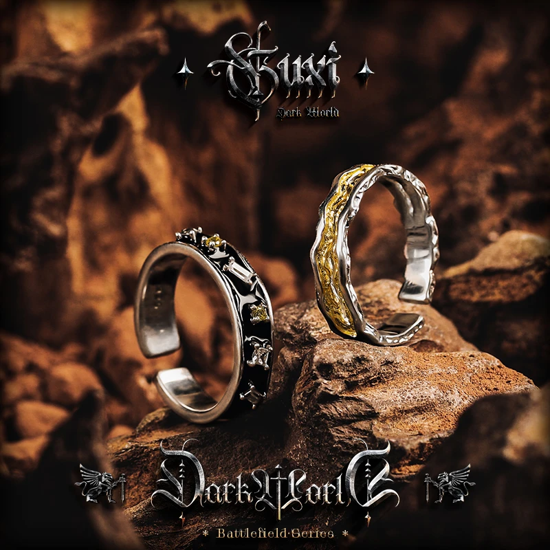 GUXI/古西 925银戒指 【微光】小众开口指环男高级感简约百搭银饰品