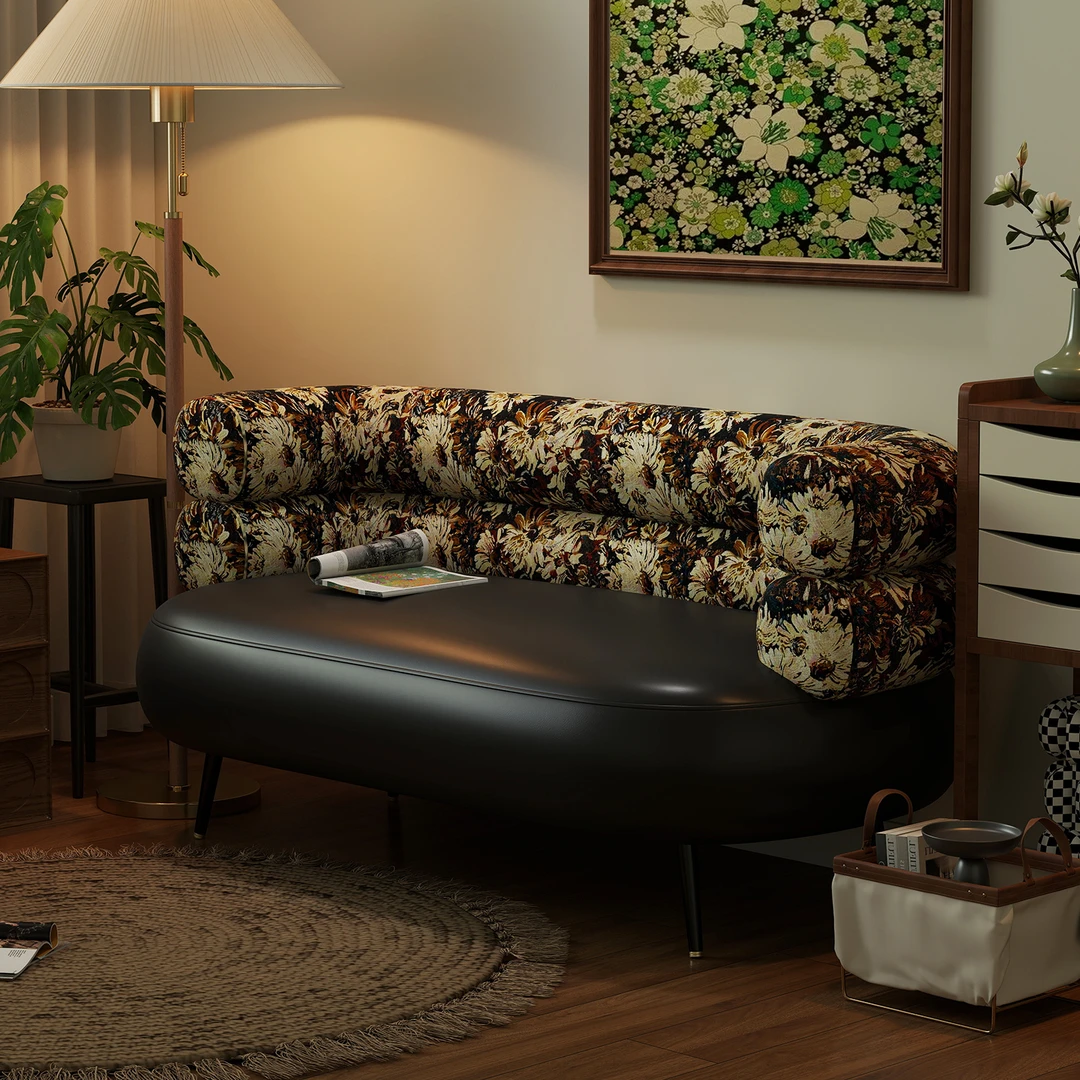 阑珊阁复古皮艺中古风单人沙发客厅单双三人沙发公寓出租房沙发