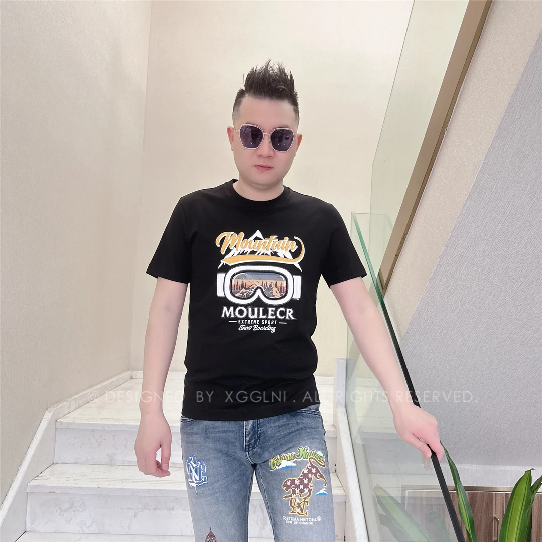 夏季款NL一副潜水镜男士品质高端轻奢洋气上档次短袖t恤潮牌男装